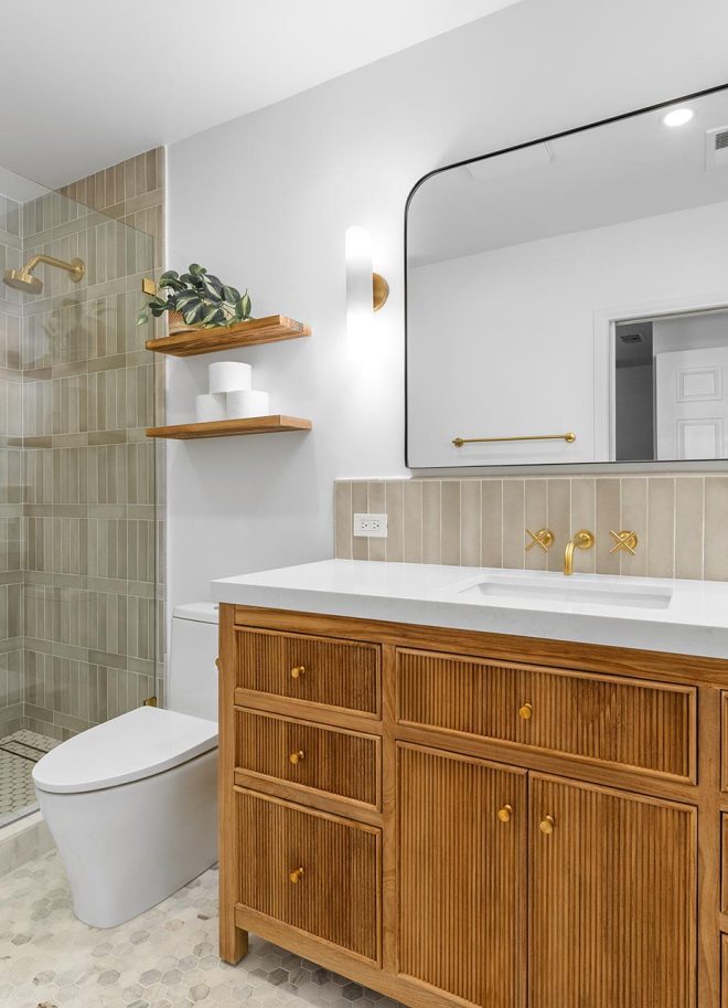 A custom renovated bathroom.