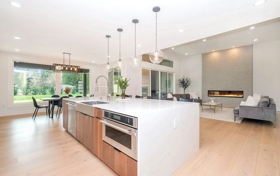 open kitchen and living area